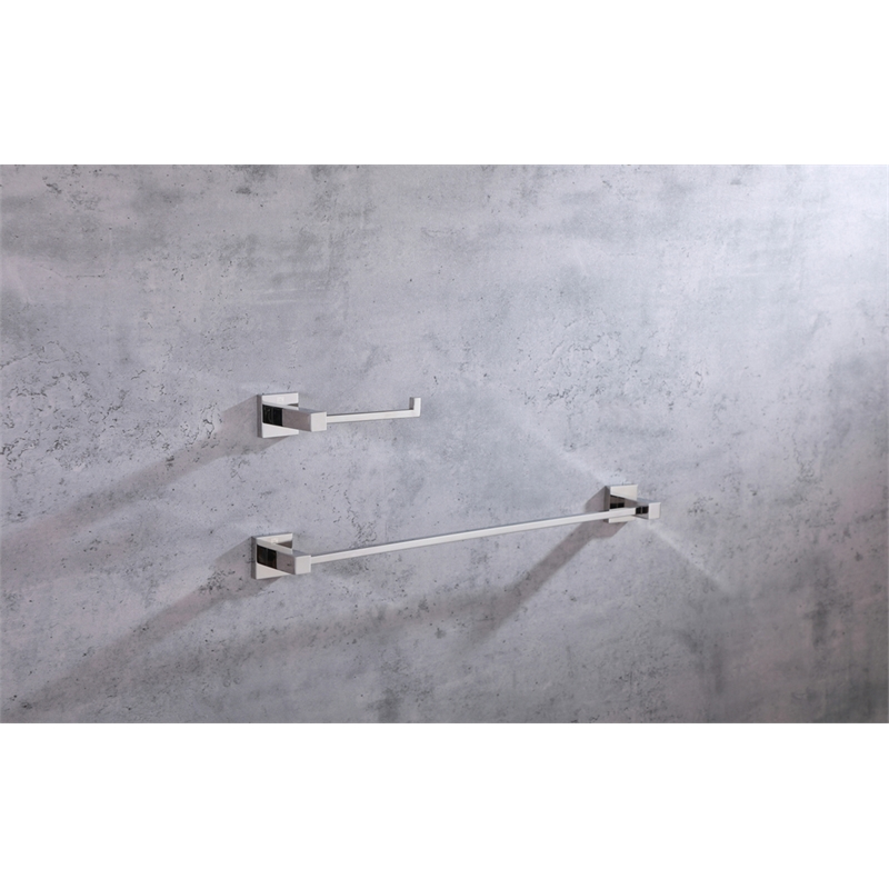 Elegant Kitchen and Bath Isla 2-Pc Stainless Steel Hardware Set in Chrome