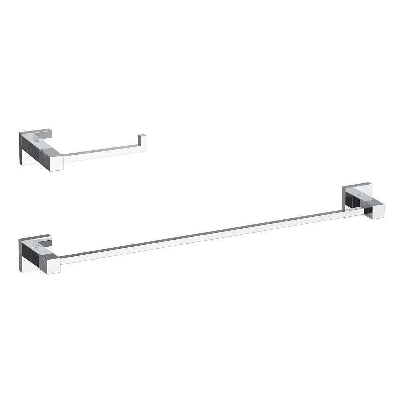 Elegant Kitchen and Bath Isla 2-Pc Stainless Steel Hardware Set in Chrome
