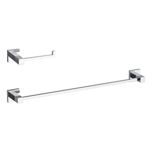 Elegant Kitchen and Bath Isla 2-Pc Stainless Steel Hardware Set in Chrome