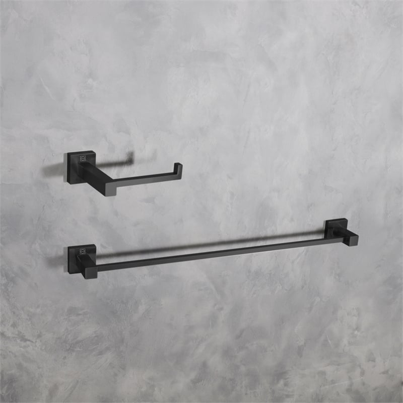 Elegant Kitchen and Bath Isla 2-Pc Stainless Steel Hardware Set in Black