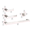Elegant Kitchen and Bath Sofia 4-Pc Stainless Steel Hardware Set in Nickel