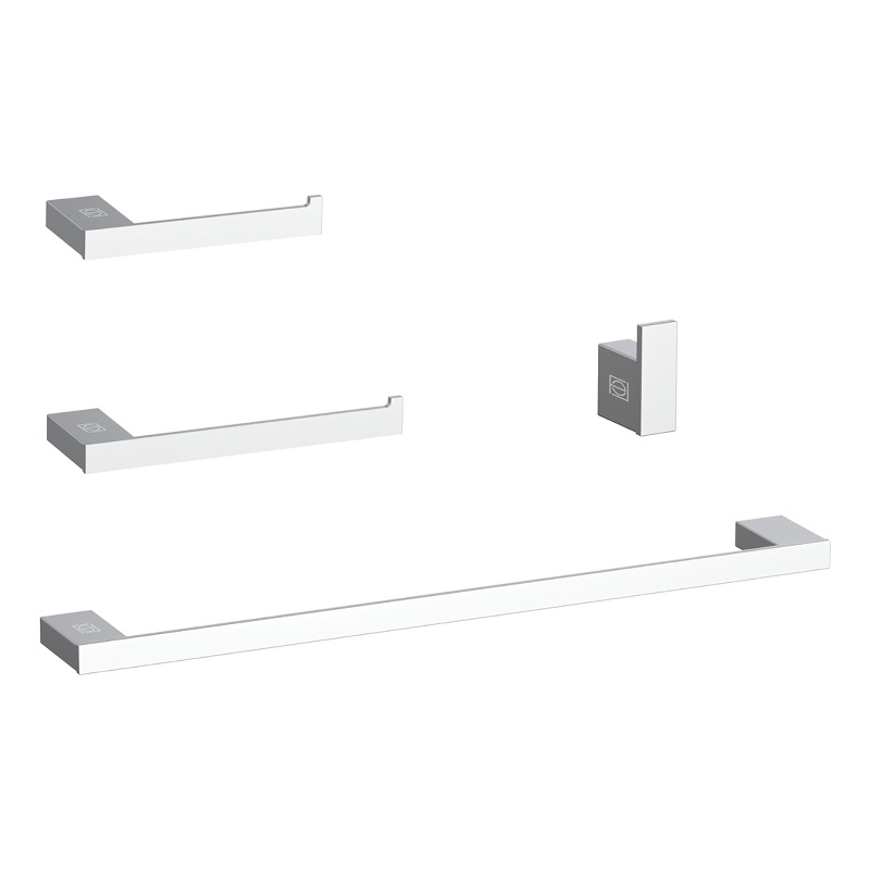 Elegant Kitchen and Bath Sofia 4-Pc Stainless Steel Hardware Set in Chrome