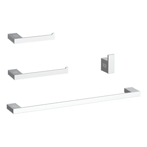 Elegant Kitchen and Bath Sofia 4-Pc Stainless Steel Hardware Set in Chrome