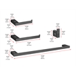 Elegant Kitchen and Bath Sofia 4-Pc Stainless Steel Hardware Set in Black