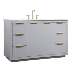 Elegant Kitchen and Bath Blake 54&quot Solid Wood Single Bathroom Vanity in Gray