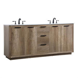 Elegant Kitchen and Bath Blake 72&quot Solid Wood Double Bathroom Vanity in Oak