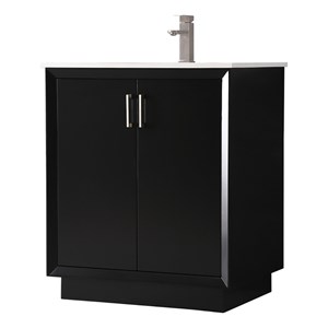Elegant Kitchen and Bath Hayes 30&quot Solid Wood Single Bathroom Vanity in Black