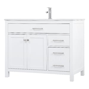Elegant Kitchen and Bath Lewis 42&quot Solid Wood Single Bathroom Vanity in White