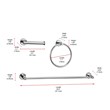 Elegant Kitchen and Bath Alma 3-Pc Stainless Steel Hardware Set in Chrome