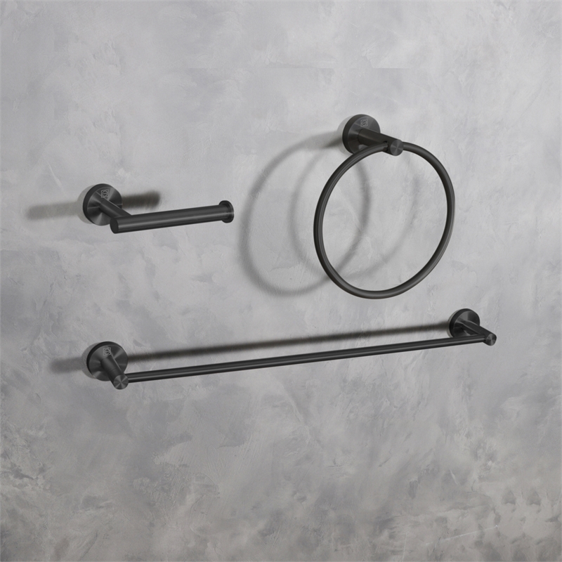 Elegant Kitchen and Bath Alma 3-Pc Stainless Steel Hardware Set in Black