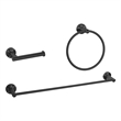 Elegant Kitchen and Bath Alma 3-Pc Stainless Steel Hardware Set in Black
