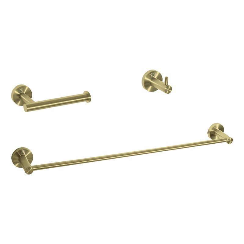 Elegant Kitchen and Bath Freya 3-Pc Stainless Steel Hardware Set in Gold