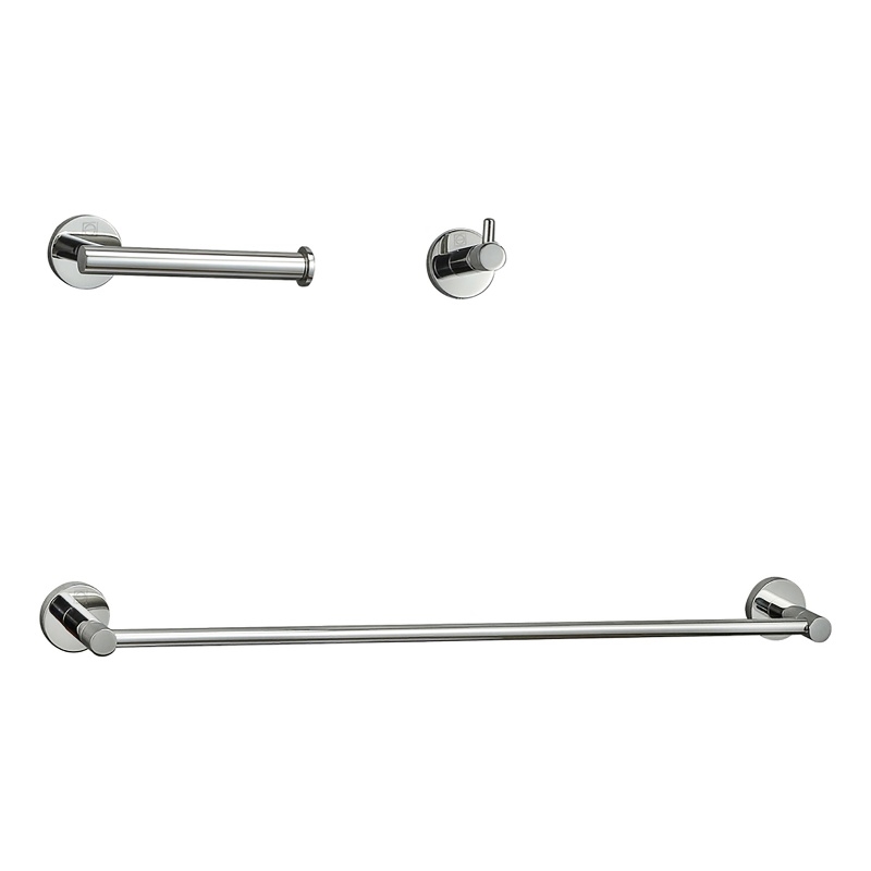 Elegant Kitchen and Bath Freya 3-Pc Stainless Steel Hardware Set in Chrome
