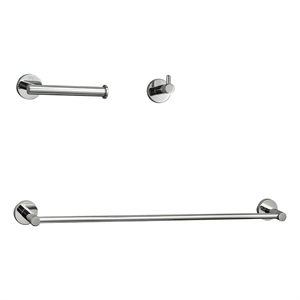 elegant kitchen and bath freya 3-pc stainless steel hardware set in chrome