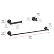 Elegant Kitchen and Bath Freya 3-Pc Stainless Steel Hardware Set in Black