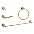 Elegant Kitchen and Bath Freya 4-Pc Stainless Steel Hardware Set in Gold