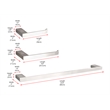 Elegant Kitchen and Bath Sofia 3Pc Stainless Steel Hardware Set in Nickel
