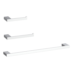 Elegant Kitchen and Bath Sofia 3Pc Stainless Steel Hardware Set in Chrome