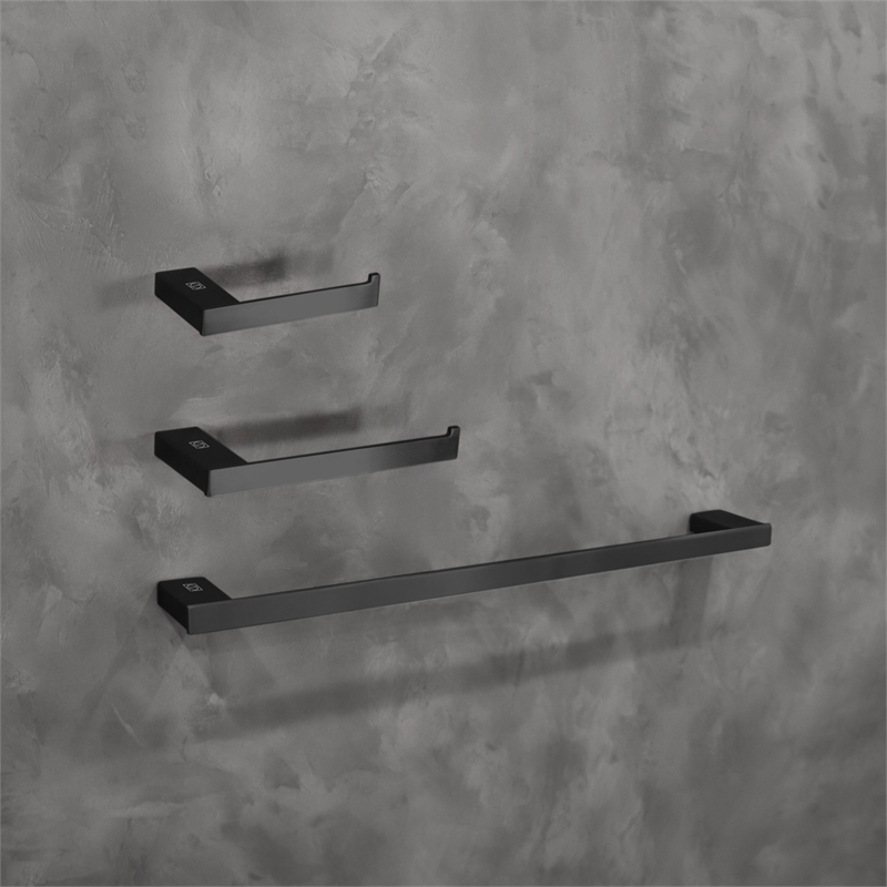 Elegant Kitchen and Bath Sofia 3-Pc Stainless Steel Hardware Set in Matte Black