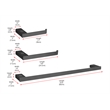 Elegant Kitchen and Bath Sofia 3-Pc Stainless Steel Hardware Set in Matte Black