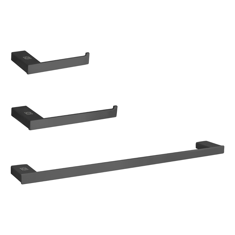 Elegant Kitchen and Bath Sofia 3-Pc Stainless Steel Hardware Set in Matte Black