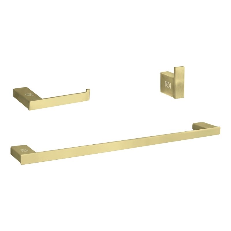Elegant Kitchen and Bath Sofia 3-Pc Stainless Steel Hardware Set in Gold