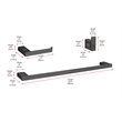 Elegant Kitchen and Bath Sofia 3-Pc Stainless Steel Hardware Set in Black