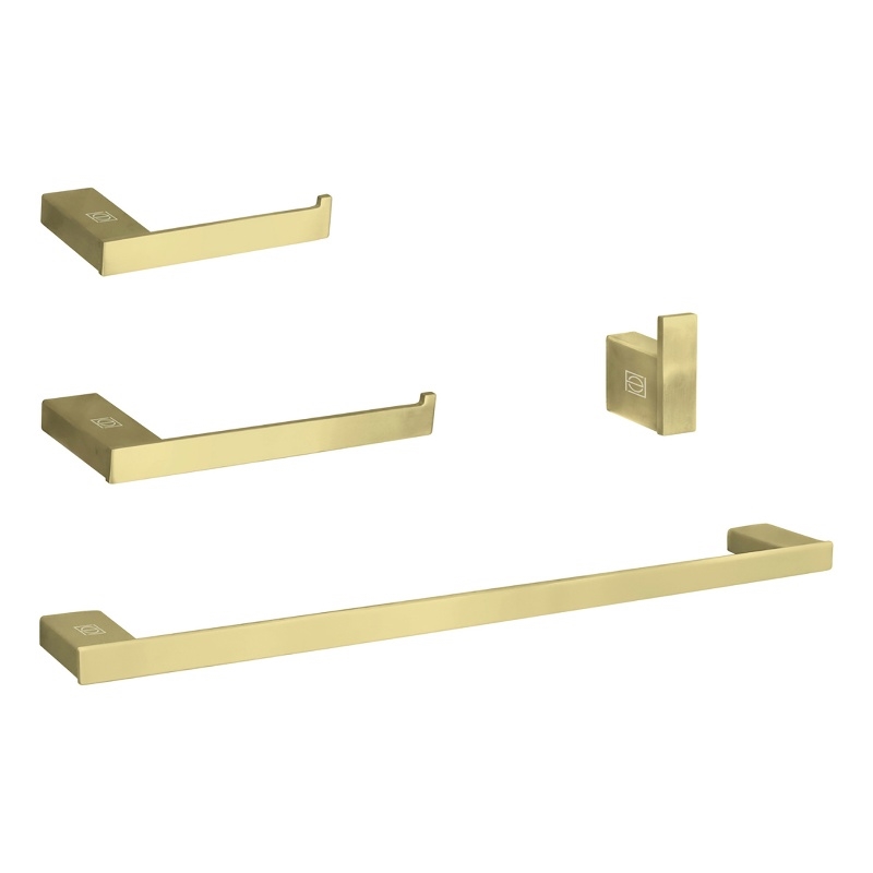 Elegant Kitchen and Bath Sofia 4-Pc Stainless Steel Hardware Set in Gold