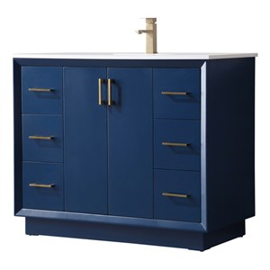 Elegant Kitchen and Bath Hayes 42&quot Solid Wood Single Bathroom Vanity in Blue