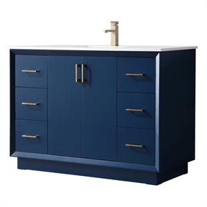 Elegant Kitchen and Bath Hayes 48&quot Solid Wood Single Bathroom Vanity in Blue