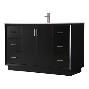 Elegant Kitchen and Bath Hayes 54&quot Solid Wood Single Bathroom Vanity in Black