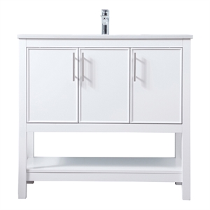 Elegant Kitchen and Bath Everett 36&quot Solid Wood Single Bathroom Vanity in White