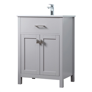 Elegant Kitchen and Bath Harrison 24&quot Solid Wood Single Bathroom Vanity in Gray