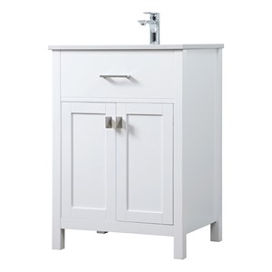 Elegant Kitchen and Bath Harrison 24&quot Solid Wood Single Bathroom Vanity in White