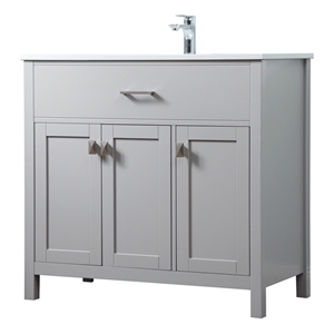 Elegant Kitchen and Bath Harrison 36&quot Solid Wood Single Bathroom Vanity in Gray