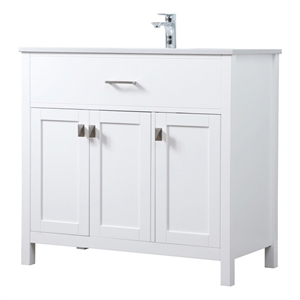 Elegant Kitchen and Bath Harrison 36&quot Solid Wood Single Bathroom Vanity in White