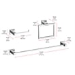 Elegant Kitchen and Bath Isla 3Pc Stainless Steel Hardware Set in Chrome