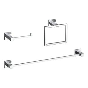 Elegant Kitchen and Bath Isla 3Pc Stainless Steel Hardware Set in Chrome