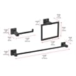 Elegant Kitchen and Bath Isla 3-Pc Stainless Steel Hardware Set in Matte Black