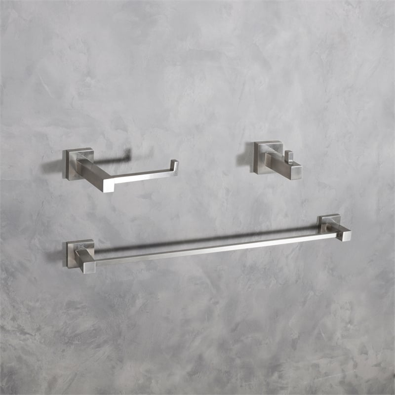 Elegant Kitchen and Bath Isla 3-Pc Stainless Steel Hardware Set in Nickel