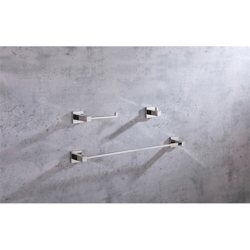 Elegant Kitchen and Bath Isla 3-Pc Stainless Steel Hardware Set in Chrome