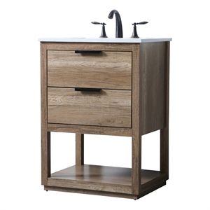 Elegant Kitchen and Bath Larkin 24&quot Solid Wood Single Bathroom Vanity in Oak