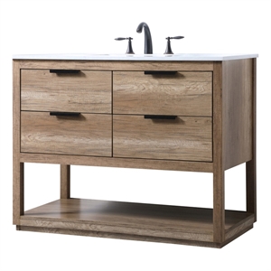 Elegant Kitchen and Bath Larkin 42&quot Solid Wood Single Bathroom Vanity in Oak