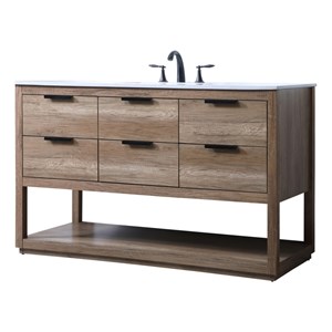 Elegant Kitchen and Bath Larkin 54&quot Solid Wood Single Bathroom Vanity in Oak