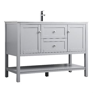 Elegant Kitchen and Bath Heath 48&quot Solid Wood Single Bathroom Vanity in Gray