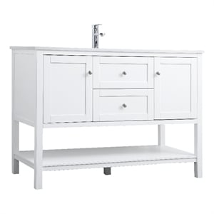 Elegant Kitchen and Bath Heath 48&quot Solid Wood Single Bathroom Vanity in White