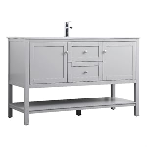 Elegant Kitchen and Bath Heath 54&quot Solid Wood Single Bathroom Vanity in Gray