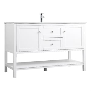 Elegant Kitchen and Bath Heath 54&quot Solid Wood Single Bathroom Vanity in White