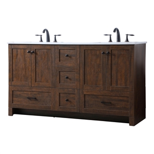 Elegant Kitchen and Bath Soma 60&quot Solid Wood Double Bathroom Vanity in Espresso