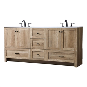 Elegant Kitchen and Bath Soma 72&quot Solid Wood Double Bathroom Vanity in Oak